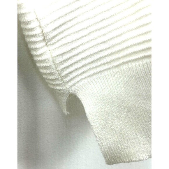 Anrabess Women XL White Oversized Sweater Long Sleeve Quarter Zip Pullover T3 - Picture 7 of 11